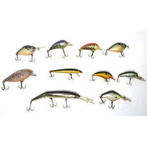 Lot Of 10 Crankbaits Strike King Rapala Shad Minnow Jerkbait Bass Fishing Lures
